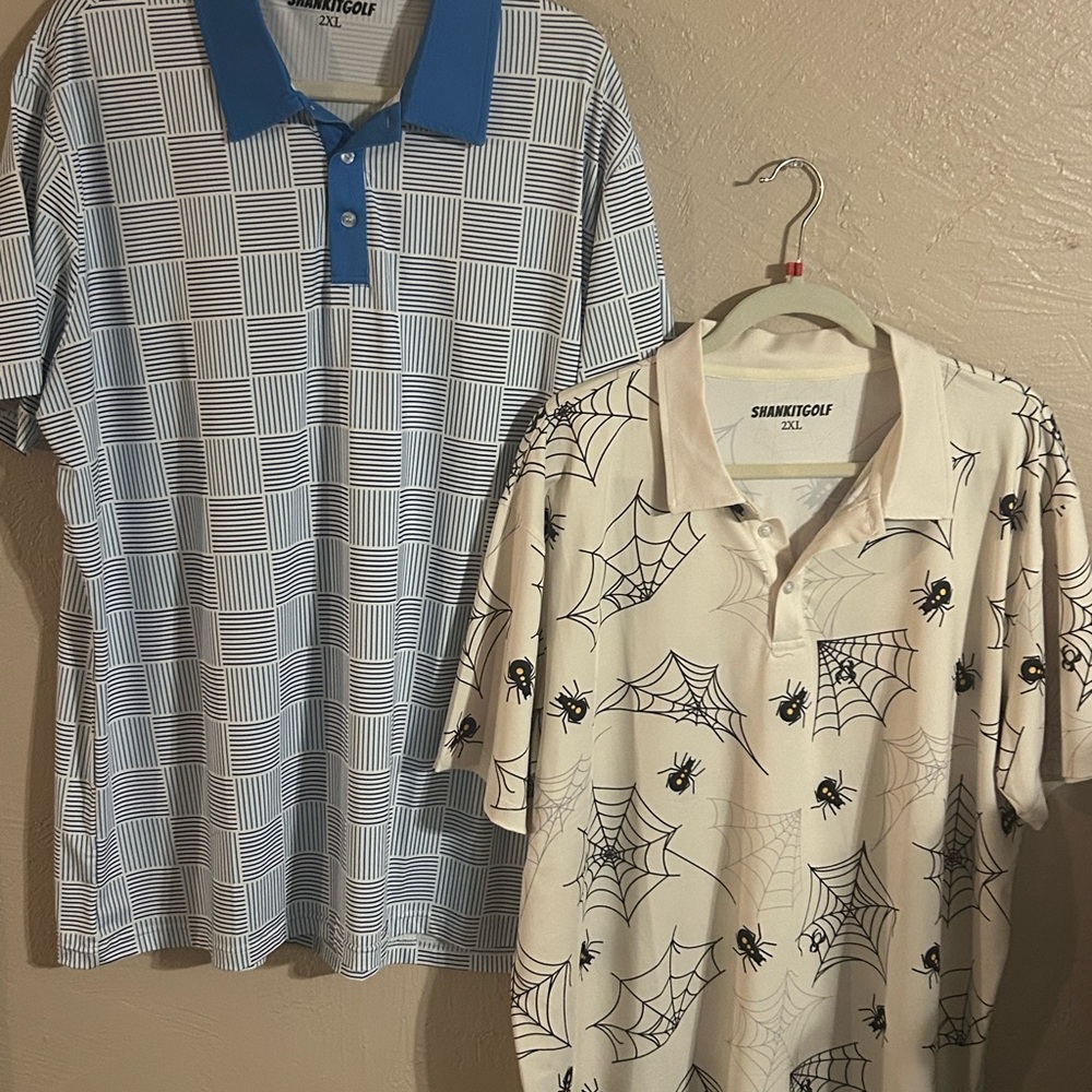 2 xxl Shank it golf polos
